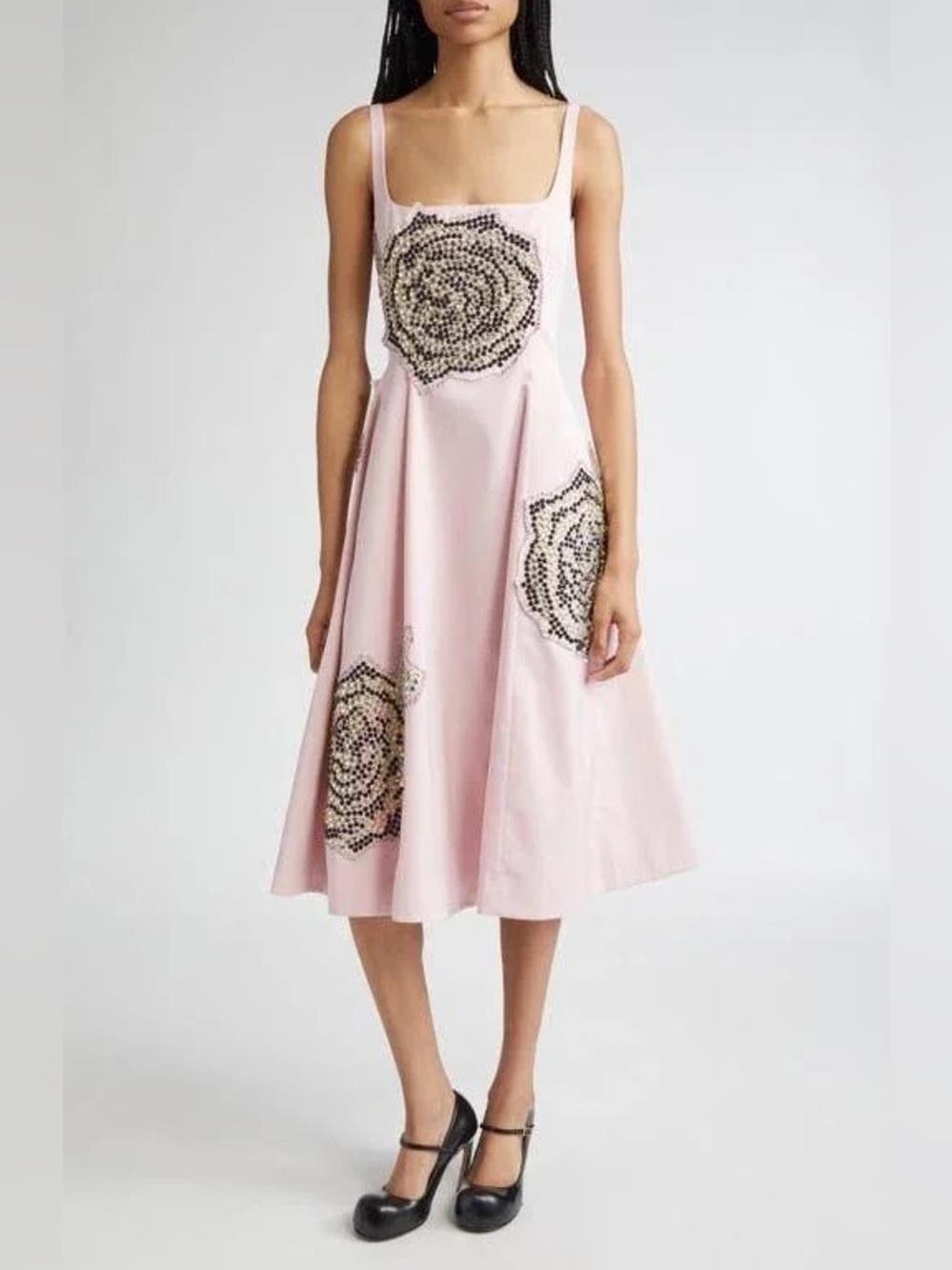 RUNWAY Marni Embellished Balloon Fit & Flare Taffeta Midi Dress size 38